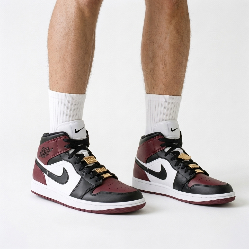 Air Jordan 1 Mid Merlot Tuxedo