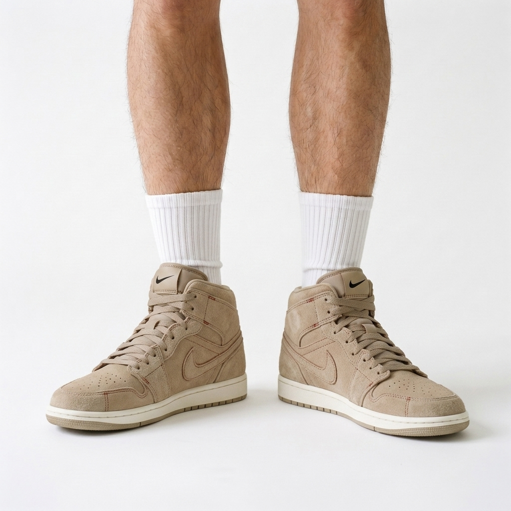 Air Jordan 1 Mid Burlap Stitchwork