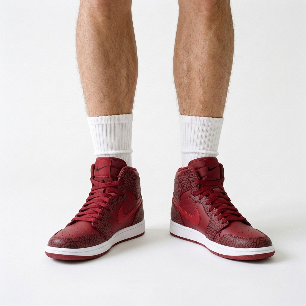 Air Jordan 1 High Elephant Print Red