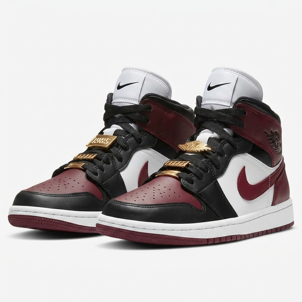 Air Jordan 1 Mid Merlot Tuxedo