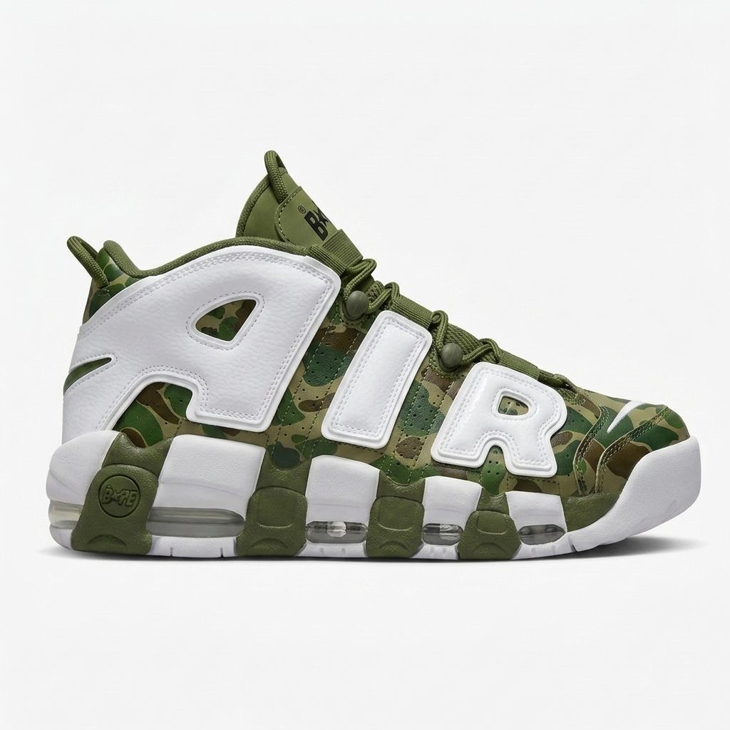 Bape x Nike Air More Uptempo Frogskin Platoon