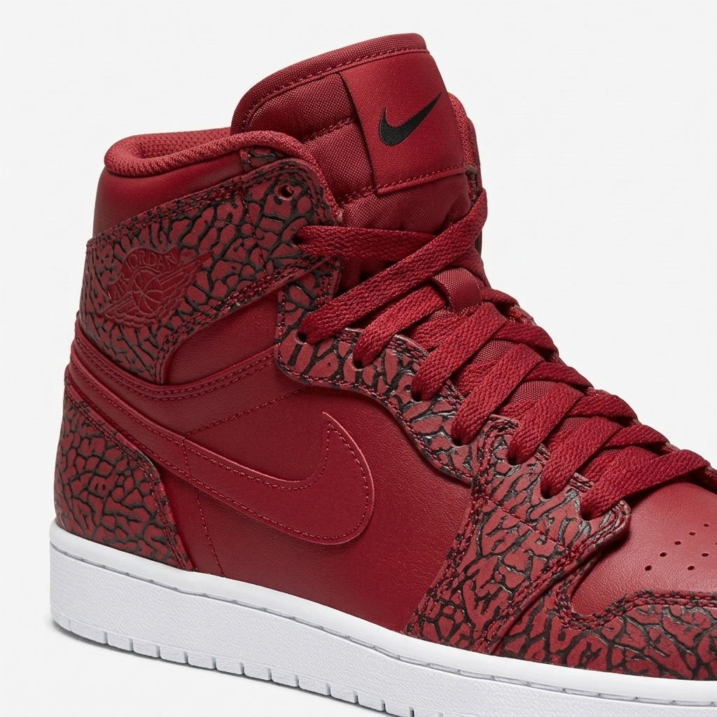 Air Jordan 1 High Elephant Print Red