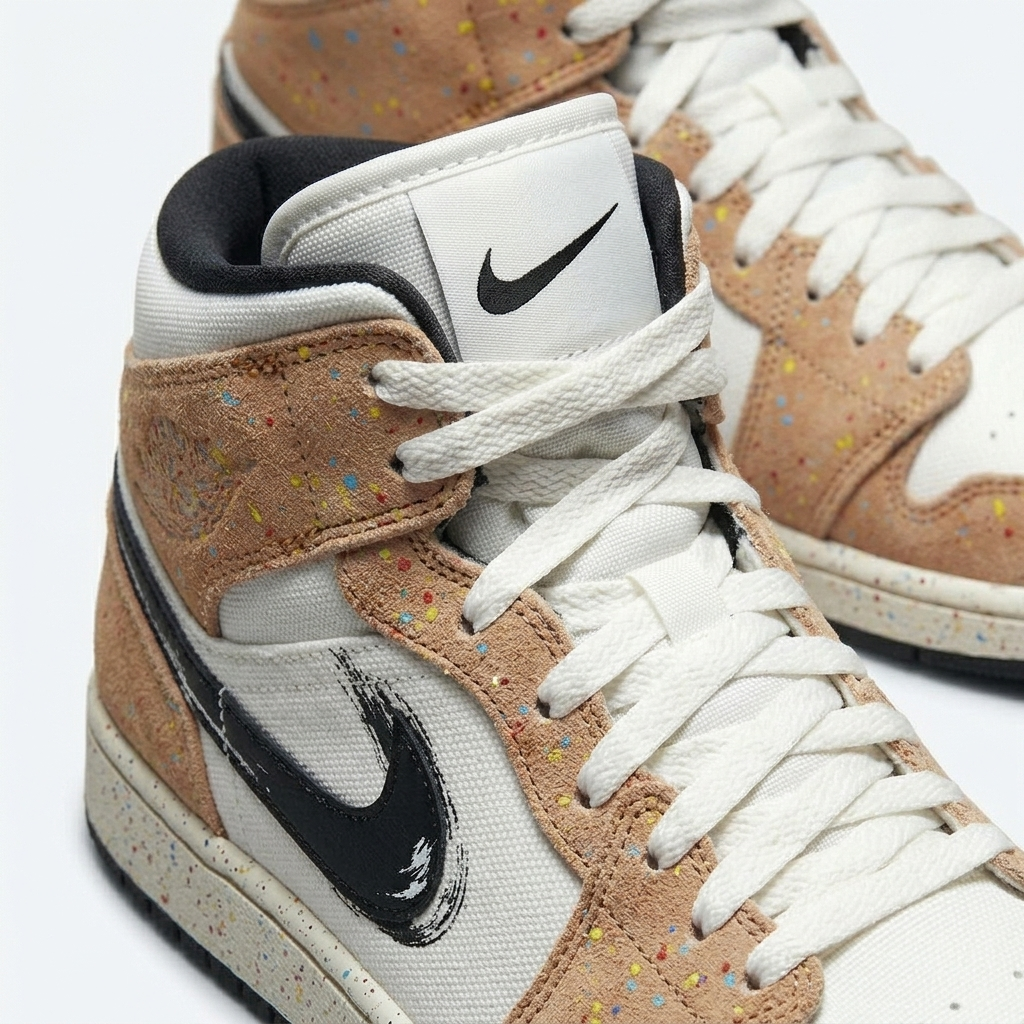 Nike Air Jordan 1 Mid Speckled Cork