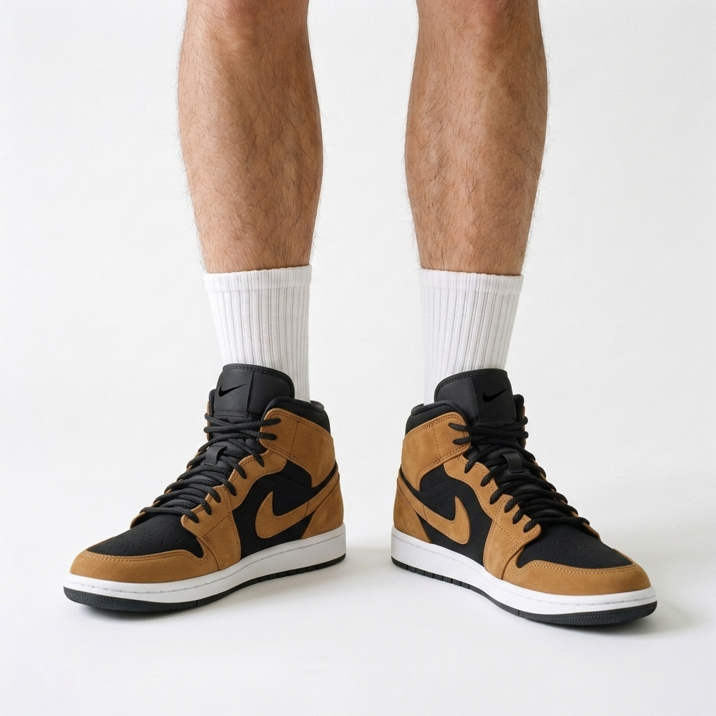 Air Jordan 1 Mid Rye Raven