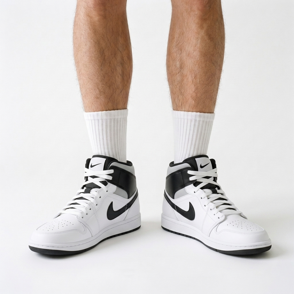 Air Jordan 1 Mid Pewter Herringbone