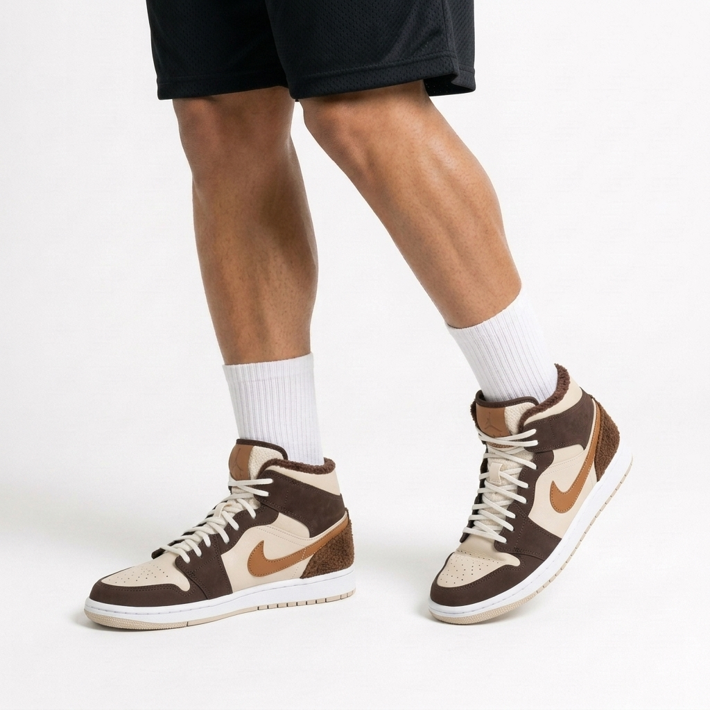 Air Jordan 1 Mid Cappuccino Tweed